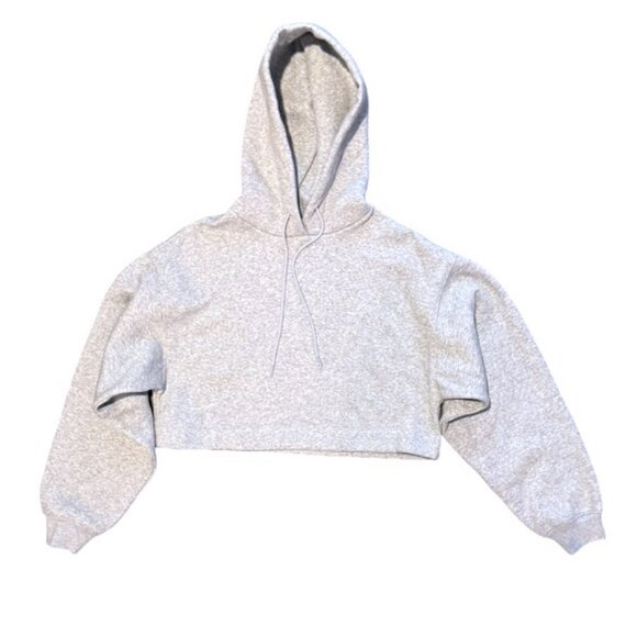 Alo Yoga Bae Dove Grey Oversized Cropped Hoodie Women’s Size XS - Picture 1 of 6